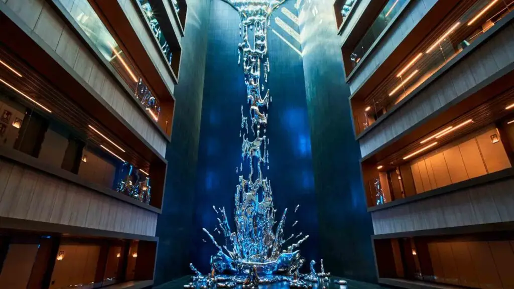 Atrium and suspended sculpture at VP Plaza España Design