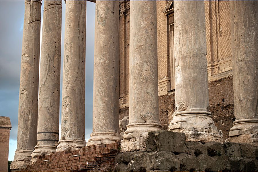Ancient stone columns in Rome